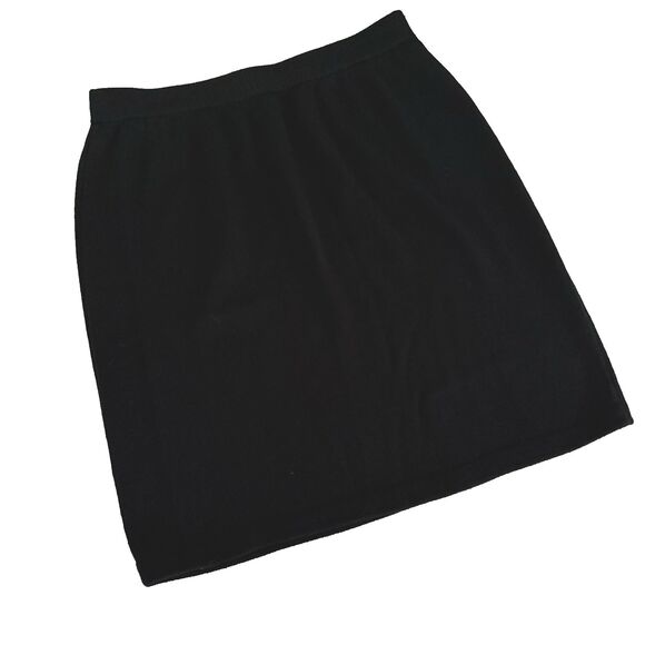 St. John Dresses & Skirts - St John Basics Black Santana Knit Pencil Skirt Womens Size 14 Elastic Waist